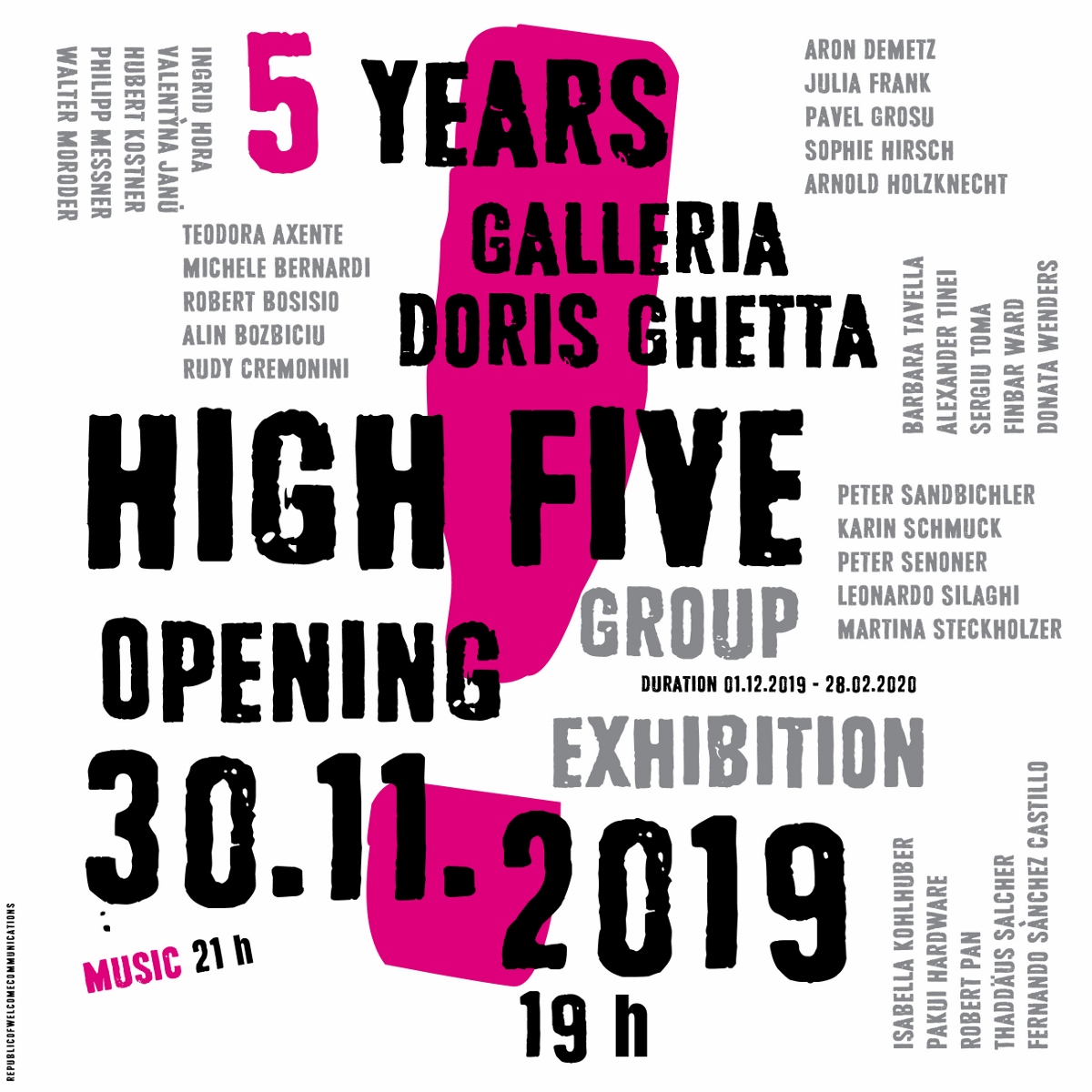 High Five! 5 years Galleria Doris Ghetta